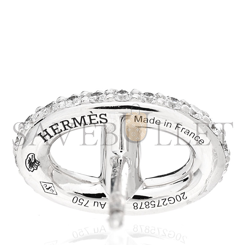 h**mes 18k white gold Di*m*nd new farandole earrings